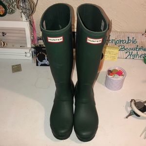 Hunter Original Tall Matte Rain Boots -HunterGreen
